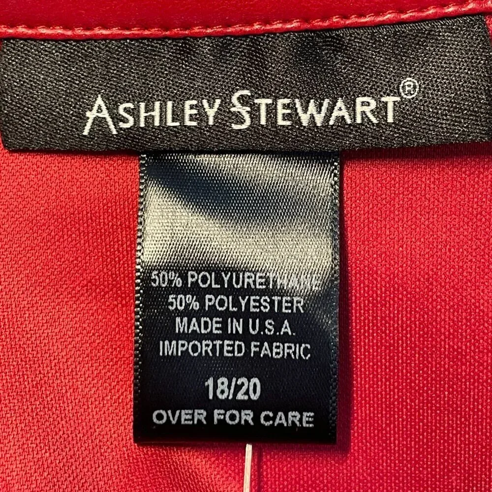 Ashley Stewart Red Faux Leather 2 piece Set Size 18/20 - Picture 9 of 13